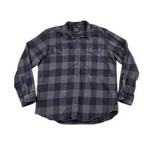 Filson Mens XXL Vintage Flannel Work Shirt Black Charcoal Buffalo Check Plaid